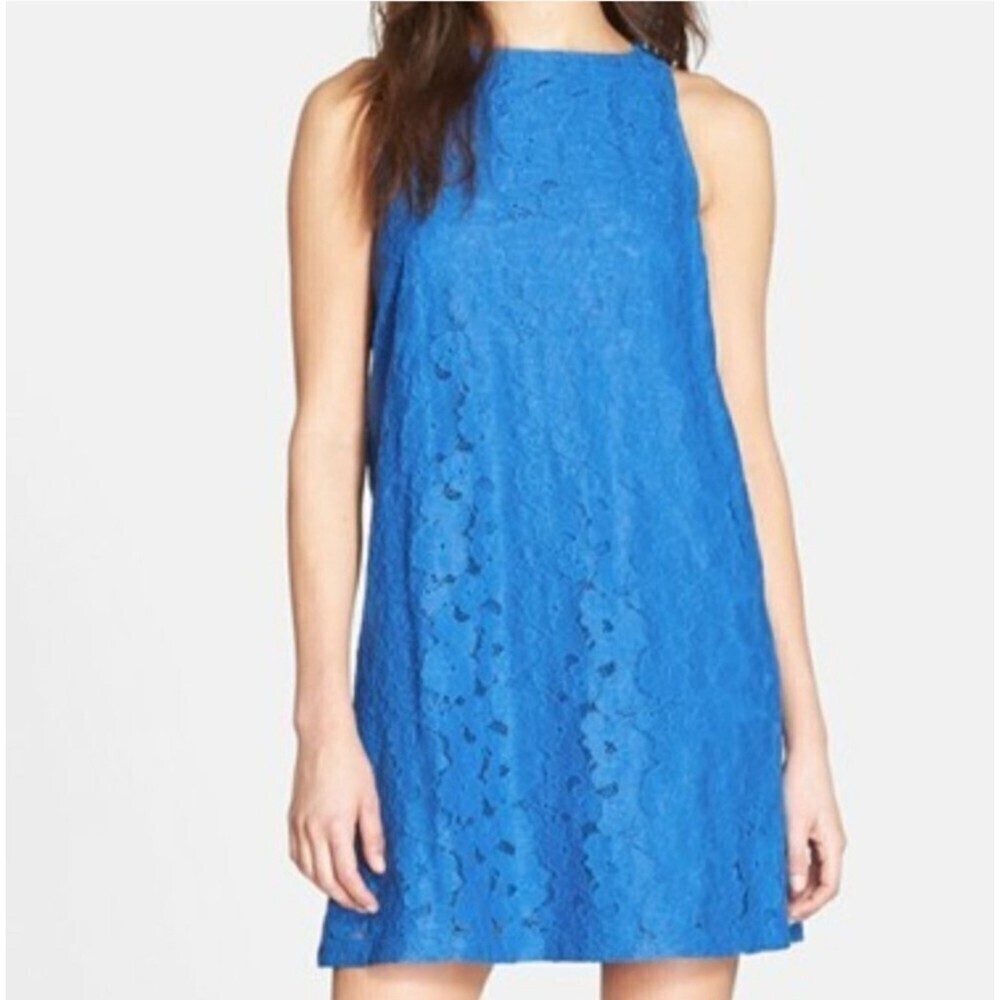 New! BB Dakota Blue Lace Shift Mini Dress, 4